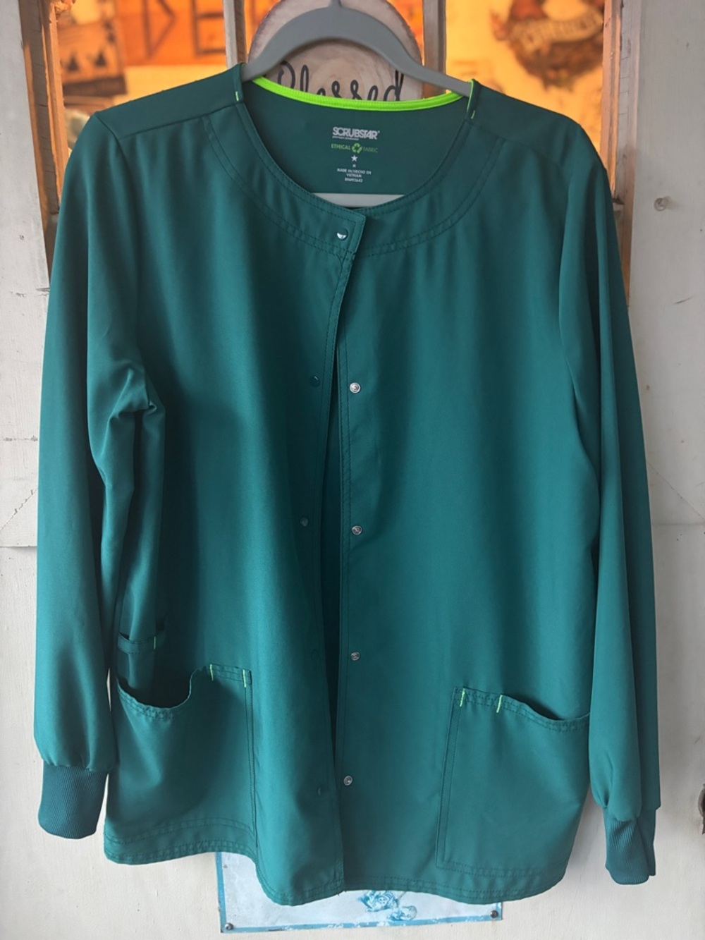 Scrubstar Teal Jacket with Lime Trim